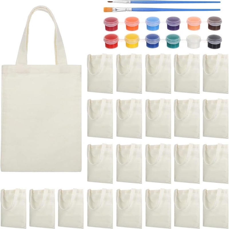 24 حزمة من حقائب القماش الصغيرة للأطفال، للحرف اليدوية والفنون، قابلة لإعادة الاستخدام، مصنوعة يدويًا، وأكياس البقالة الهدايا - Image 2